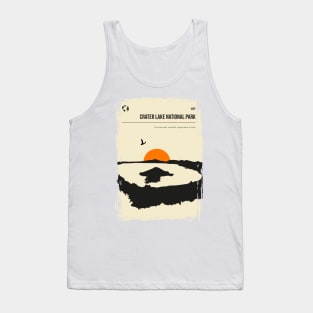 Crater Lake National Park Vintage Minimal Travel Poster Tank Top